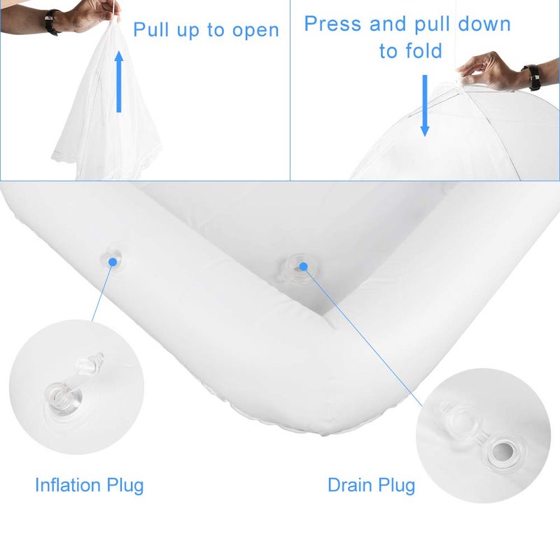 FOOEN 1PCS Inflatable Serving Bars and 3PCS Mesh Food Umbrella Covers Tent for Outdoor,Keep Salads Beverages Ice Cold - For Parties Indoor & Outdoor BBQ, Picnic Pool Party Supplies Luau Cooler - Image 3